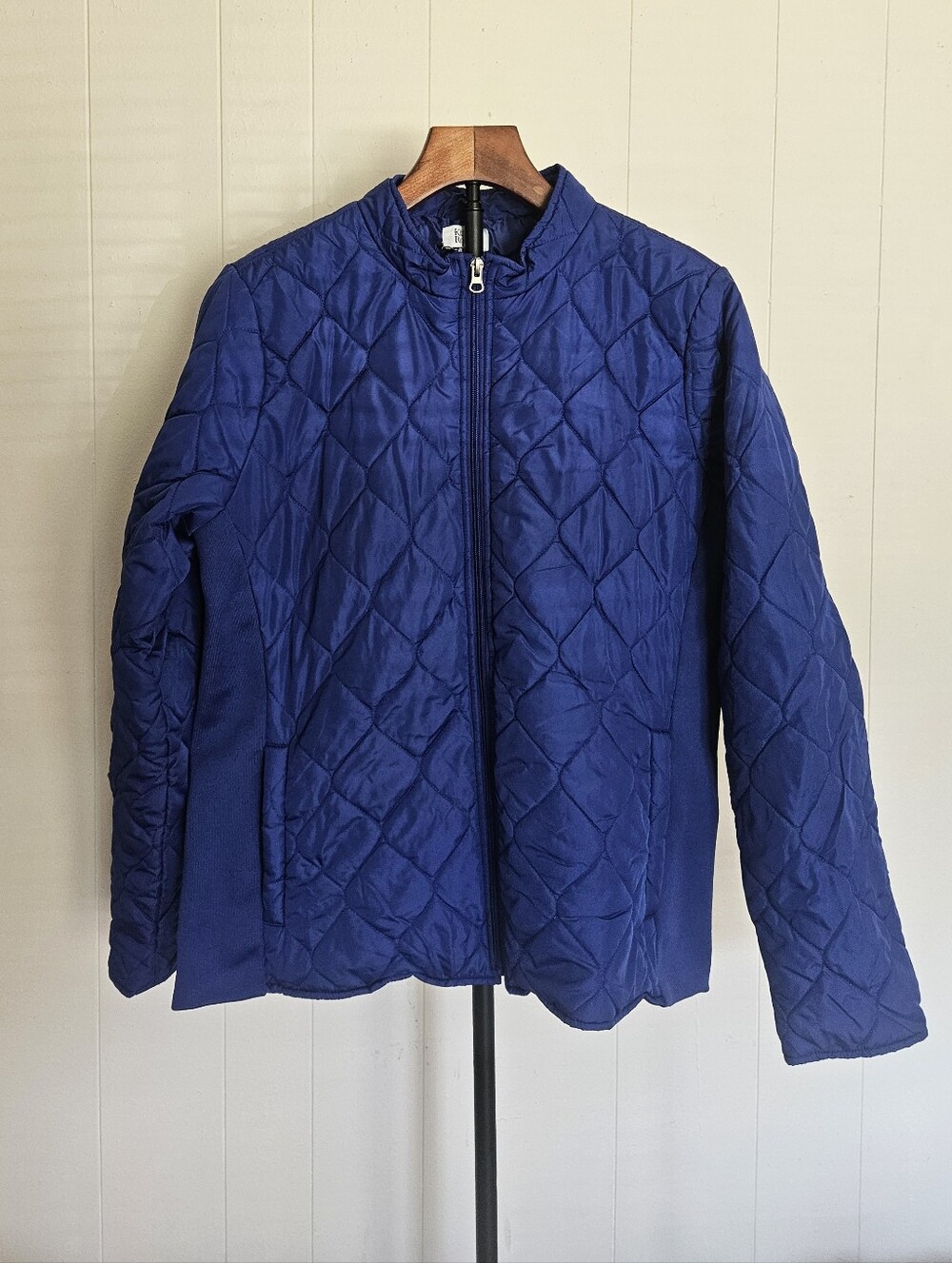 Kim Rogers Quilted Puffer Jacket in Royal Blue Size Medium
